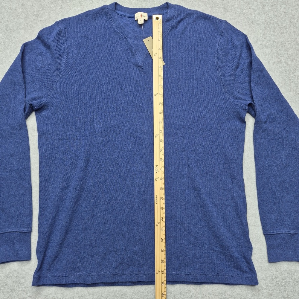 J.Crew Oarsman Sweater Mens Large Blue 100% Cotton Textured Long Sleeve Pullover - Picture 9 of 16